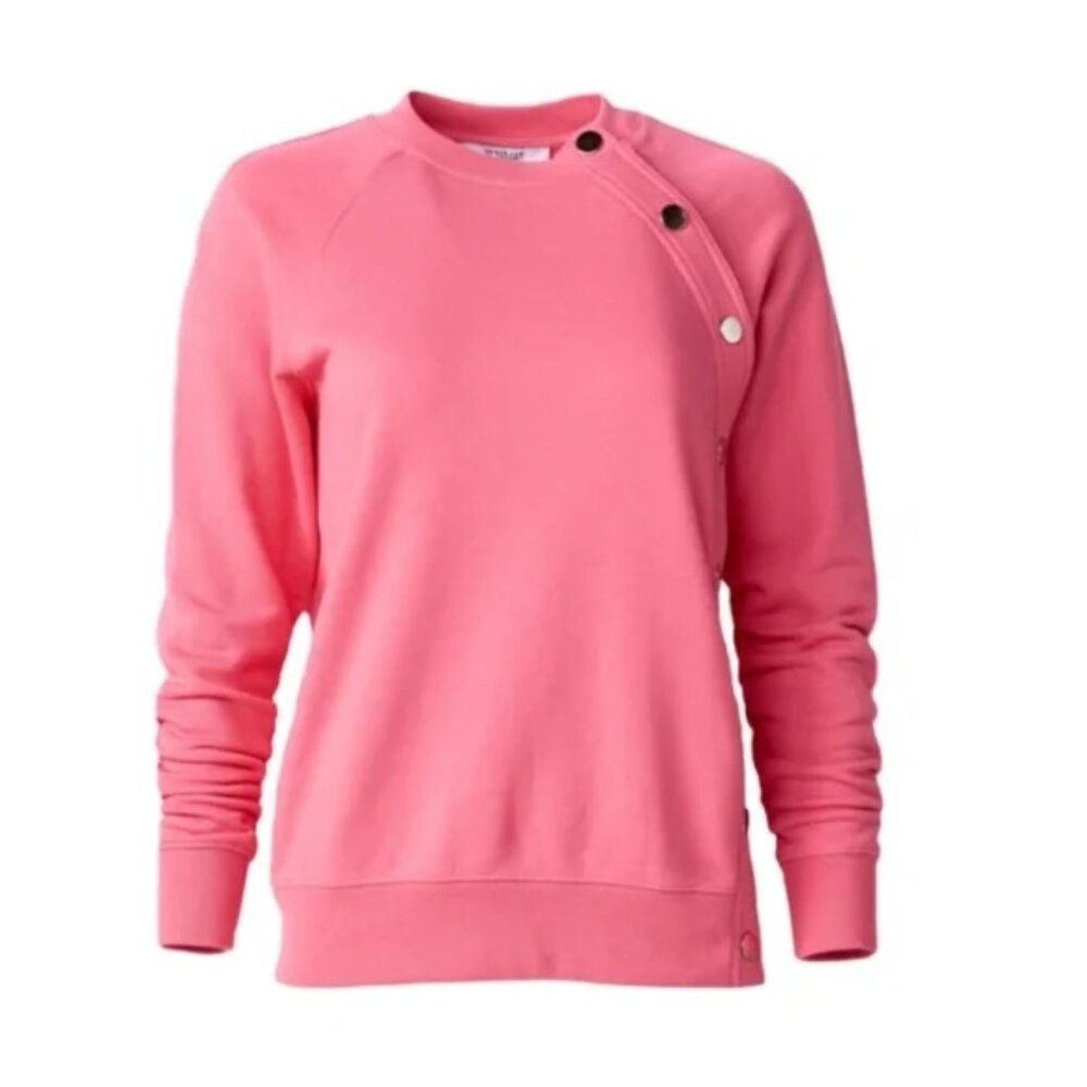 Derek Lam 10 Crosby Pink Snap Front Liana Sweatshirt SZ S
